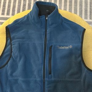 Timberland blue fleece zip up vest small